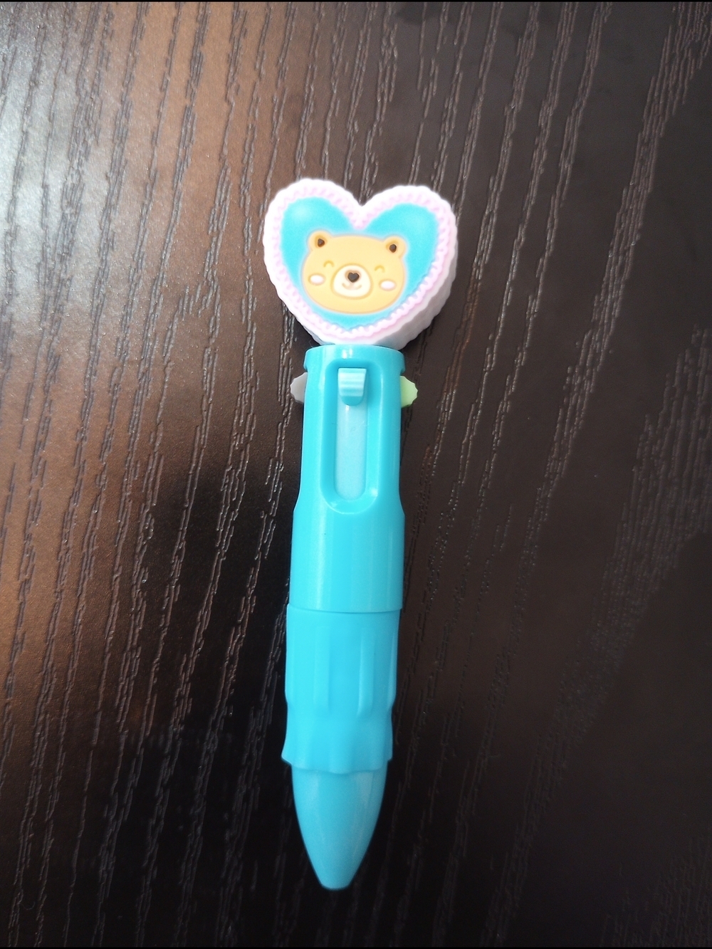 Ballpoint Cute Bear Heart Blue Multi-coloured 4 In One Pen